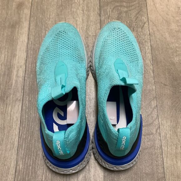 Kids Nike Epic‎ Phantom React Flyknit Mesh Slip On Sneakers Shoes - Picture 5 of 8